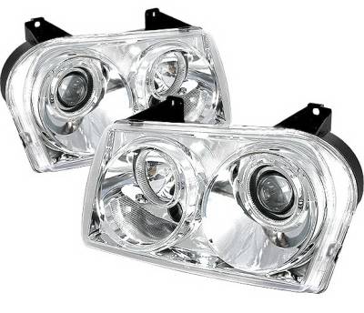 Chrysler 300 4 Car Option Diamond Projector Headlights - Chrome - LP-C300C05C