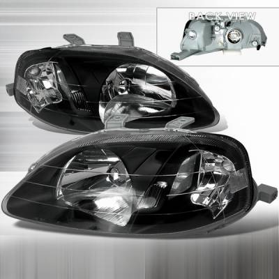 Honda Civic Custom Disco JDM Black Headlights - LH-CV99JM