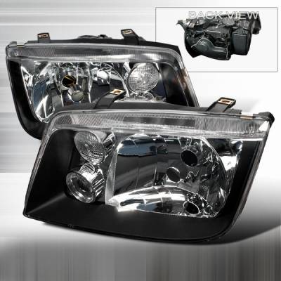 Volkswagen Jetta Custom Disco JDM Black Headlights - LH-JET99JM-KS