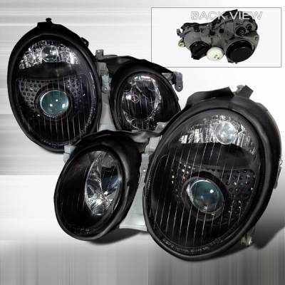 Mercedes-Benz CLK Custom Disco Black Projector Headlights - LHP-BW20899JM-DP