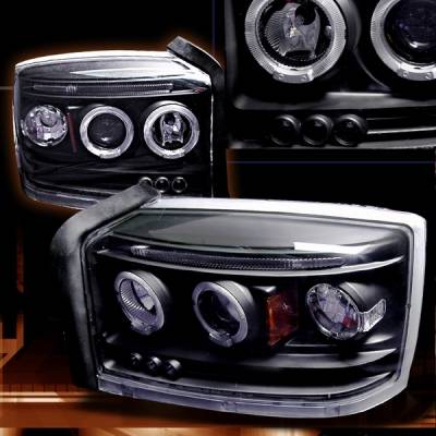 Dodge Dakota Custom Disco Black Projector Headlights - LHP-DAK05JMB-TM