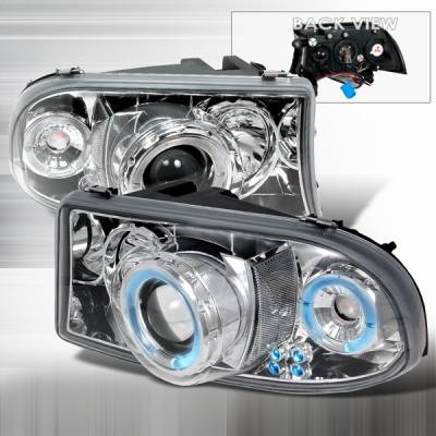 Dodge Dakota Custom Disco Clear Projector Headlights - LHP-DAK971PC-YD