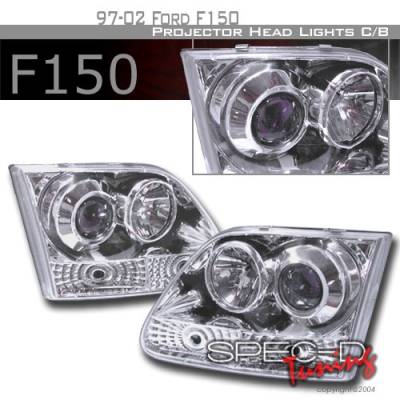 Ford F150 Custom Disco Clear Projector Headlights - LHP-F15097B