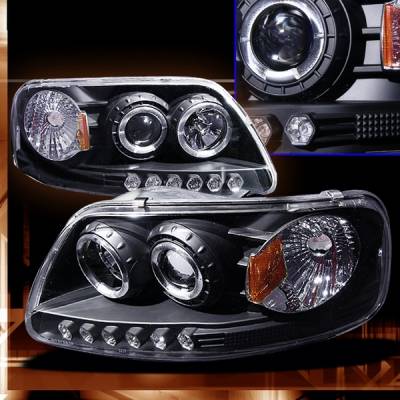 Ford F150 Custom Disco Black Projector Headlights - LHP-F15097JM