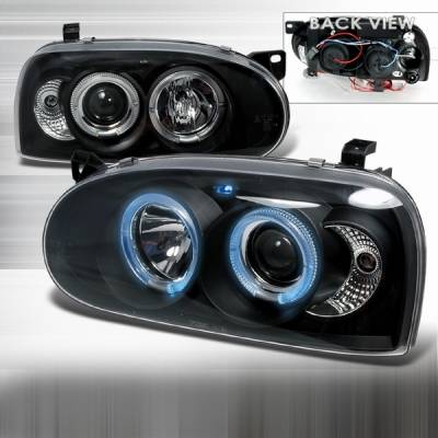 Volkswagen Golf Custom Disco Black Projector Headlights - LHP-GLF92JM