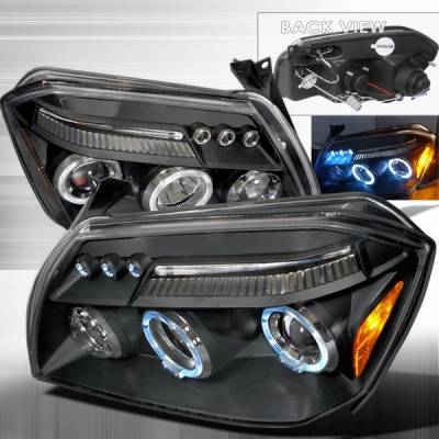 Dodge Magnum Custom Disco Black Halo Projector Headlights - LHP-MAG05JM-TM