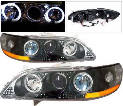 Honda Accord 4 Car Option Dual Halo Projector Headlights - Black - 1PC - LP-HA98BBR-KS