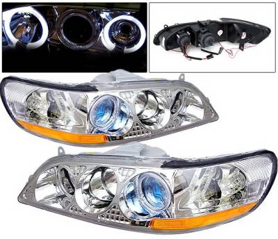 Honda Accord 4 Car Option Dual Halo Projector Headlights - Chrome - 1PC - LP-HA98CBR-KS