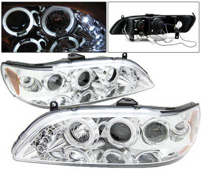 Honda Accord 4 Car Option LED Halo Projector Headlights - Chrome - LP-HA98CC-5