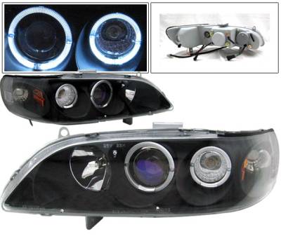 Honda Accord 4 Car Option Dual Halo Projector Headlights - Black - 1PC - LP-HA98G2BB-KS