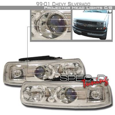 Chevrolet Silverado Custom Disco Chrome Projector Headlights - LHP-SIV99B-KS