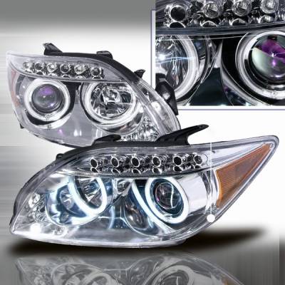 Scion tC Custom Disco Chrome LED Halo Projector Headlights - LHP-TC05B-KS