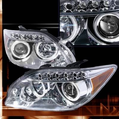 Scion tC Custom Disco Chrome LED Halo Projector Headlights - LHP-TC05-KS