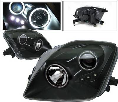 Honda Prelude 4 Car Option LED Halo Projector Headlights - Black - LP-HP97BB-KS