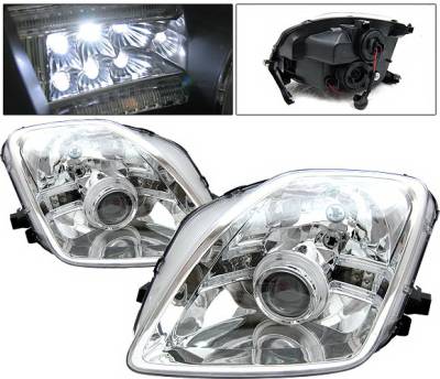 Honda Prelude 4 Car Option Halo Projector Headlights - Chrome - LP-HP97CB-9