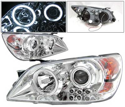 Lexus IS 4 Car Option Halo Projector Headlights - Chrome CCFL - LP-LIS300CB-KS