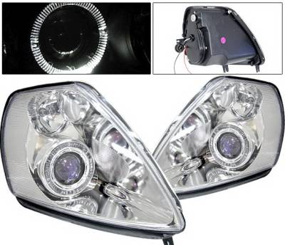 Mitsubishi Eclipse 4 Car Option Halo Projector Headlights - Chrome - LP-ME00CB-KS