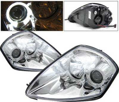 Mitsubishi Eclipse 4 Car Option Halo Projector Headlights - Chrome - LP-ME00CB-YD