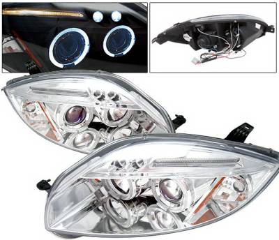 Mitsubishi Eclipse 4 Car Option Halo Projector Headlights - Chrome - LP-ME06CB-5