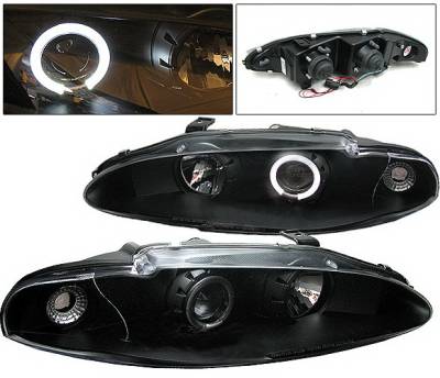 Mitsubishi Eclipse 4 Car Option Halo Projector Headlights - Black - LP-ME95BB-YD