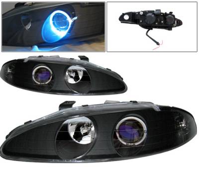 Mitsubishi Eclipse 4 Car Option Halo Projector Headlights - Black - LP-ME95HBB-KS