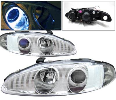 Mitsubishi Eclipse 4 Car Option Halo Projector Headlights - Chrome - LP-ME95HCB-KS