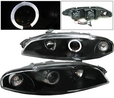 Mitsubishi Eclipse 4 Car Option Halo Projector Headlights - Black - LP-ME97BB-YD