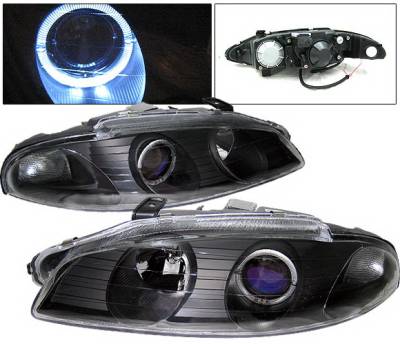 Mitsubishi Eclipse 4 Car Option Halo Projector Headlights - Black - LP-ME97HBB-KS