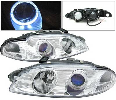 Mitsubishi Eclipse 4 Car Option Halo Projector Headlights - Chrome - LP-ME97HCB-KS