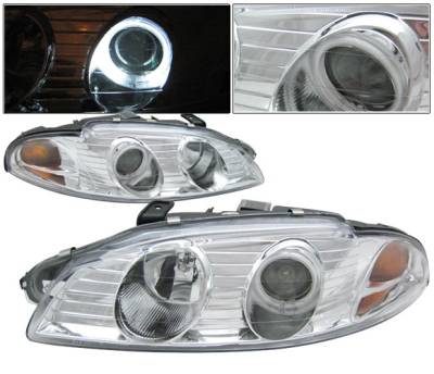 Mitsubishi Eclipse 4 Car Option Halo Projector Headlights - Chrome CCFL - LP-ME97HCB-KS-CCFL