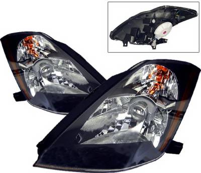 Nissan 350Z 4 Car Option Projector Headlights - Black - LP-N350ZB-KS