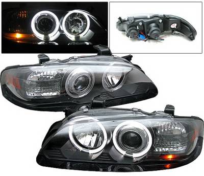 Nissan Sentra 4 Car Option Halo Projector Headlights Black - LP-NS00BC-YD