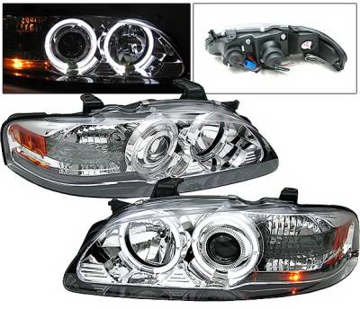 Nissan Sentra 4 Car Option Halo Projector Headlights Chrome - LP-NS00CC-YD