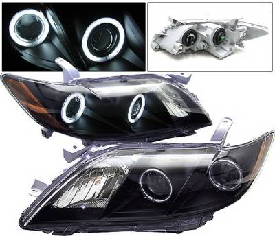 Toyota Camry 4 Car Option Halo Projector Headlights - Black CCFL - LP-TCA07BC-KS