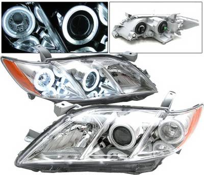 Toyota Camry 4 Car Option Halo Projector Headlights - Chrome CCFL - LP-TCA07CC-KS