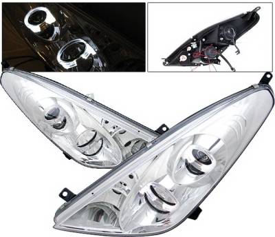 Toyota Celica 4 Car Option Halo Projector Headlights - Chrome - LP-TCEL00C-YD