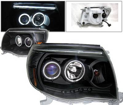 Toyota Tacoma 4 Car Option Halo Projector Headlights - Black CCFL - LP-TTA05BB-KS