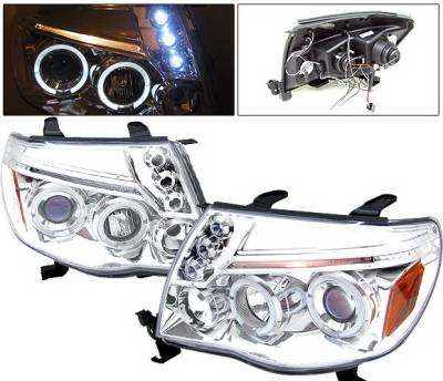 Toyota Tacoma 4 Car Option Dual Halo Projector Headlights - Chrome - LP-TTA05CB-5