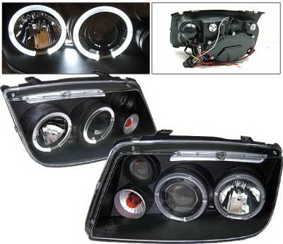 Volkswagen Jetta 4 Car Option Halo Projector Headlights - Black - LP-VJ99BC-YD