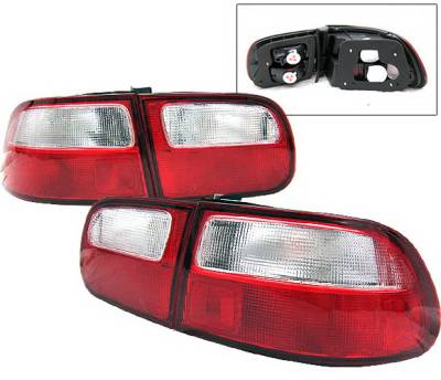 Honda Civic HB 4 Car Option Taillights - Red & Clear - LT-1J-HC92-2