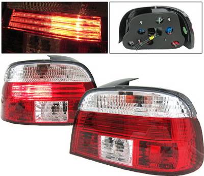 BMW 5 Series 4 Car Option Taillights - Red & Clear - LT-BE39RC