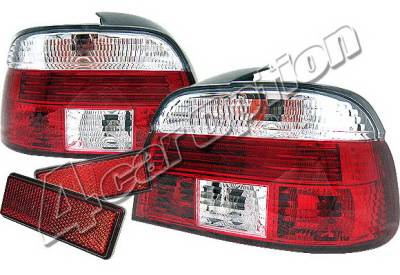 BMW 5 Series 4 Car Option Taillights - Red & Clear - LT-BE39RC-KS