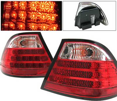 BMW 3 Series 2DR 4 Car Option LED Taillights - Red & Clear - 4PC - LT-BE46992LEDRC