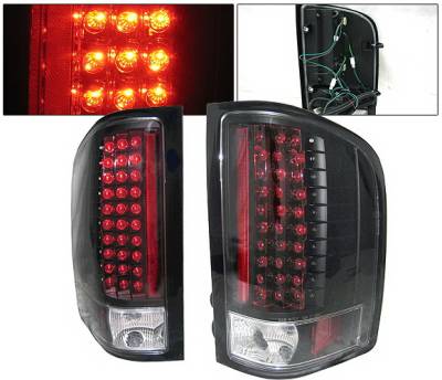 Chevrolet Silverado 4 Car Option LED Taillights - Black - LT-CSV07LEDJB-KS