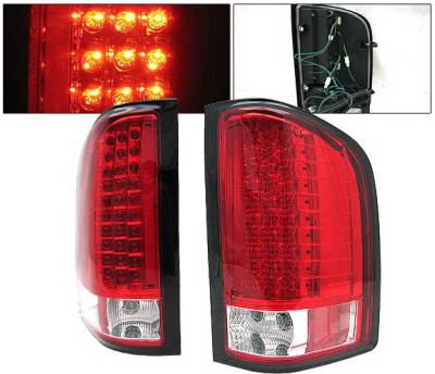 Chevrolet Silverado 4 Car Option LED Taillights - Red & Clear - LT-CSV07LEDRC-KS