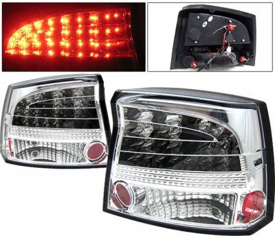 Dodge Charger 4 Car Option LED Taillights - Chrome - LT-DCHAR06LEDC-YD