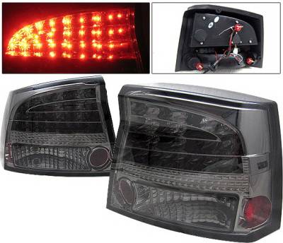 Dodge Charger 4 Car Option LED Taillights - Smoke - LT-DCHAR06LEDSM-YD