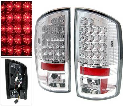 Dodge Ram 4 Car Option LED Taillights - Chrome - LT-DR02LEDC