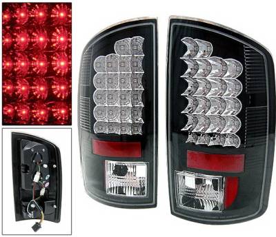 Dodge Ram 4 Car Option LED Taillights - Black - LT-DR02LEDJB