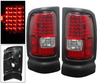 Dodge Ram 4 Car Option LED Taillights - Red & Clear - LT-DR94LEDRC-6